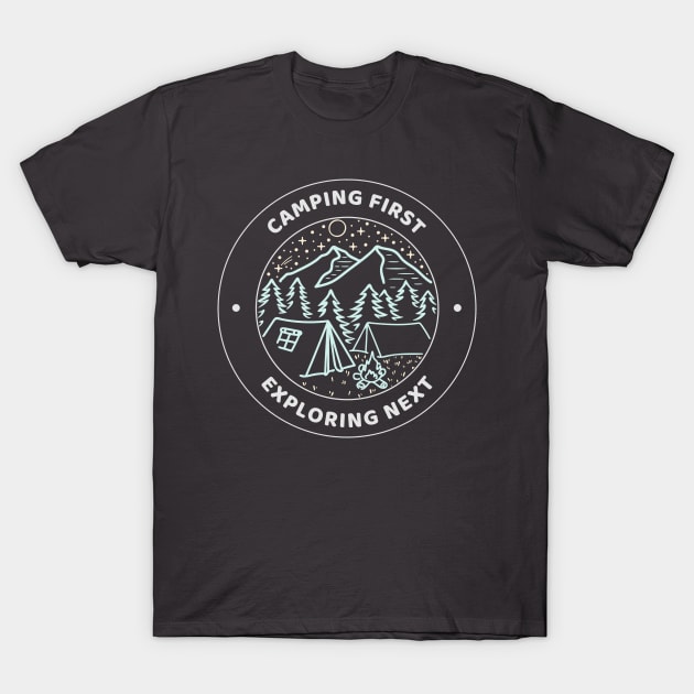 Camping life, camping vintage, be adventurous apparel T-Shirt by The Block Studios